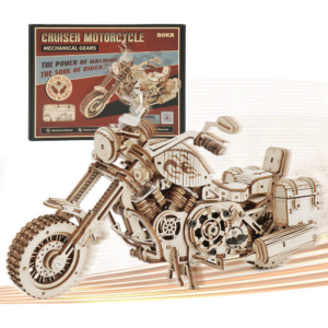 3D wooden motorcycle puzzle, a fun and unique Valentine's gift.