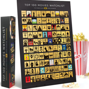 100 Movie scratch-off poster, a fun gift for movie lovers