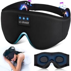  A comfortable sleep mask with built-in Bluetooth headphones for relaxing music or podcasts.