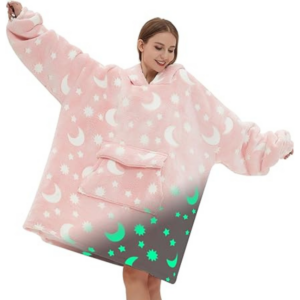 Fun glow-in-the-dark wearable blanket, a cozy and playful gift idea. Perfect gift for Valentine's Day