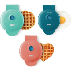 Compact mini waffle maker, perfect for quick and fun homemade breakfasts. Perfect gift for Valentine's Day