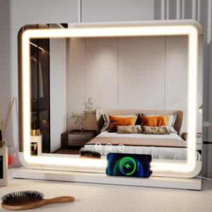 LED smart vanity mirror with adjustable lighting, perfect for makeup enthusiasts.