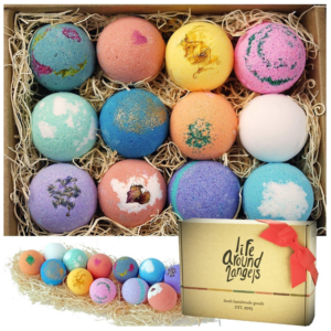 Vibrant bath bomb with soothing fragrances and essential oils, perfect for a relaxing bath experience. Perfect gift for Valentine's Day