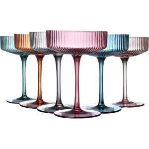 Set of vintage coupe glasses, perfect for hosting or as a stylish gift.