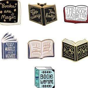 Cute enamel book-themed pin, perfect for book lovers’ backpacks or jackets.