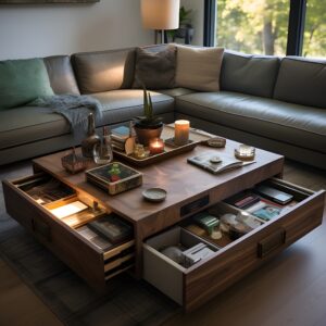 hidden storage for coffee table