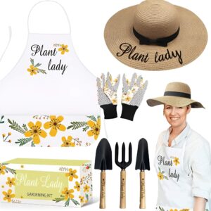 Stylish garden hat and gloves set for the mom who loves gardening. Great Mother's Day Gift